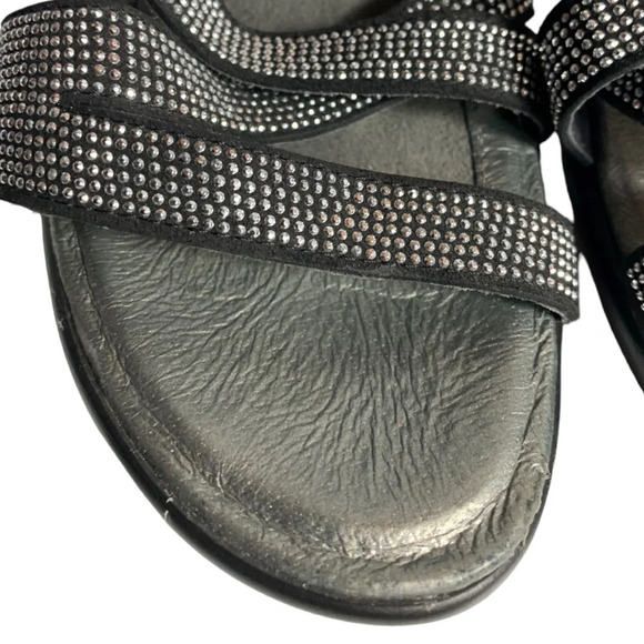 Naot Formal Black Patent Rhinestone Crisscross Heels Sandal EUR 40 US 9-9.5 - Picture 11 of 16